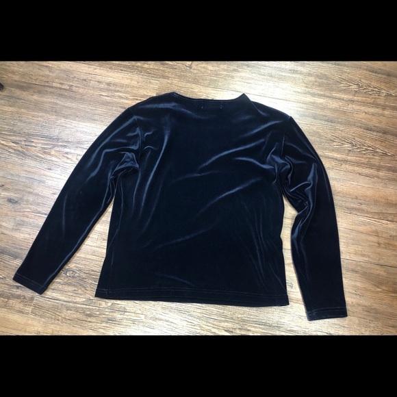 Vintage Ralph Lauren navy velvet women’s top. - Picture 2 of 5